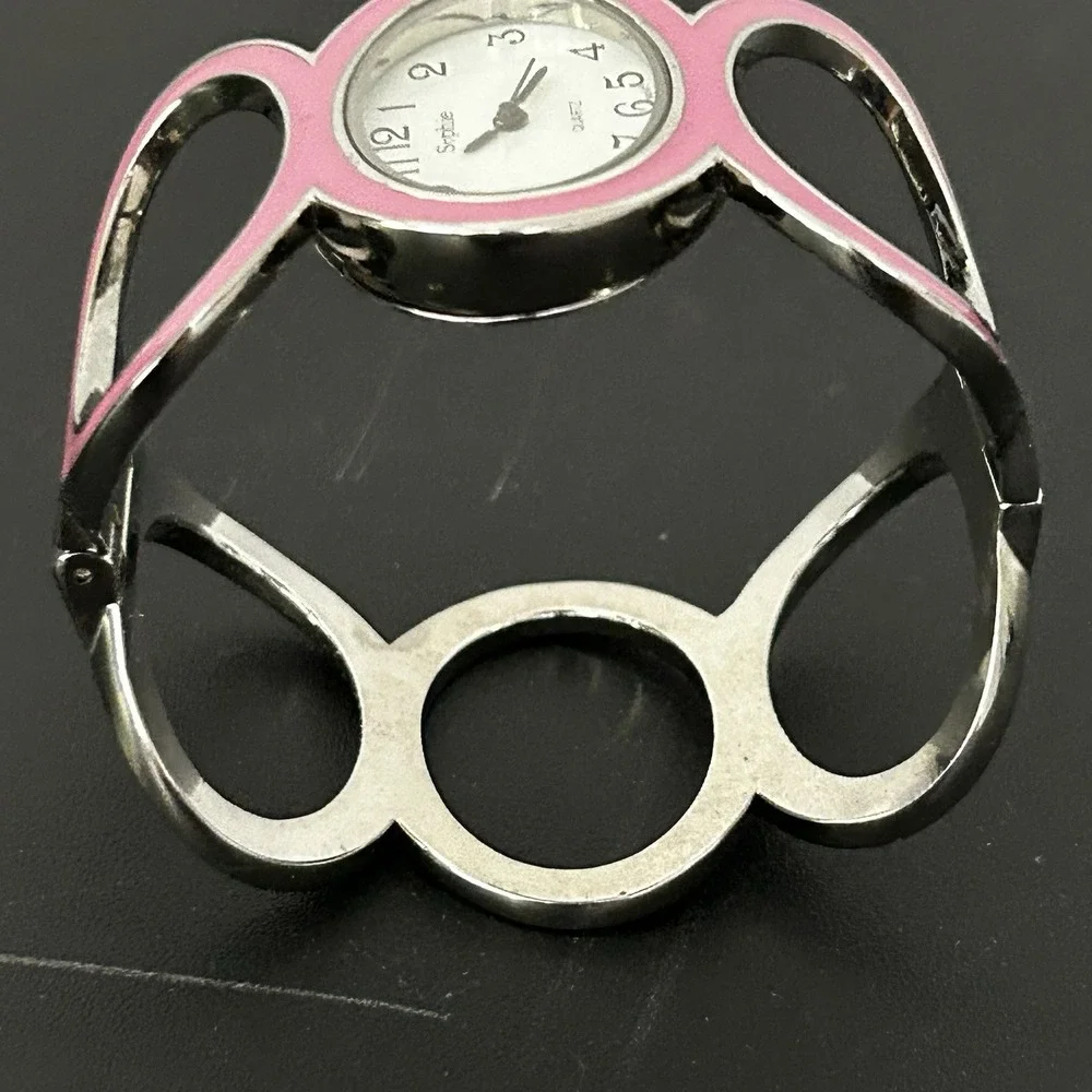 Sophie Y2K Pink Bangle Cuff Watch Quartz Japan Movt Not Tested